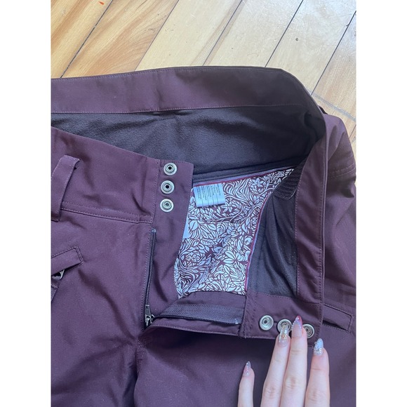 Patagonia Waterproof Insulated Ski Snowboard Pants Womens Medium Plum - Picture 3 of 10